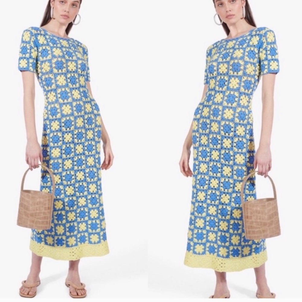 Staud Mare Crochet Maxi Dress